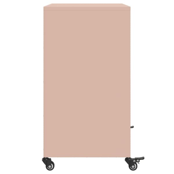 vidaXL skab 68,5x39x72 cm stål lyserød
