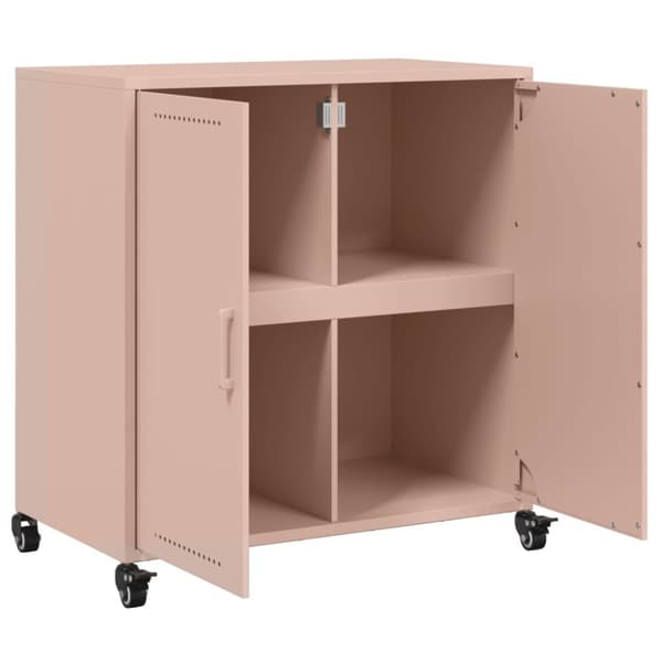 vidaXL skab 68,5x39x72 cm stål lyserød