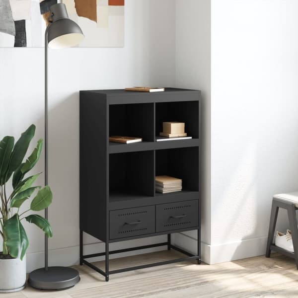 vidaXL skab 68x39x111,5 cm stål sort