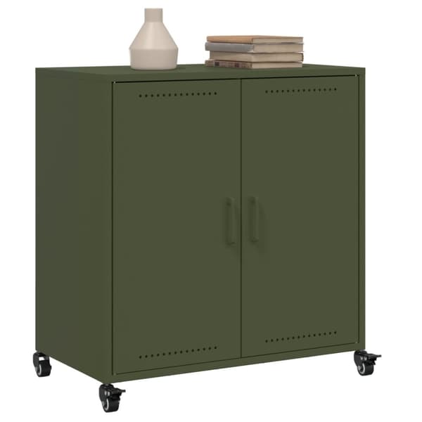 vidaXL Skjenk olivengrønn 68,5x39x72 cm stål