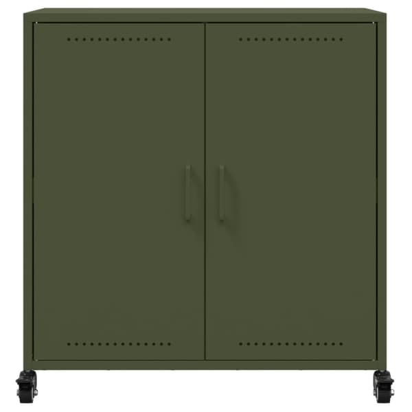 vidaXL Skjenk olivengrønn 68,5x39x72 cm stål