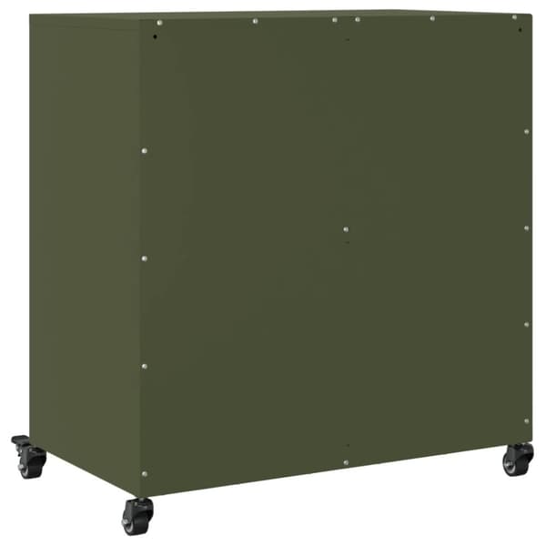vidaXL Skjenk olivengrønn 68,5x39x72 cm stål