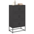 Miniatyrbilde 5 av 11: vidaXL Skjenk svart 68,5x38,5x123,5 cm stål