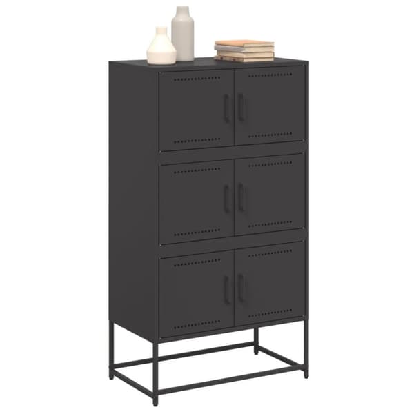 vidaXL Skjenk svart 68,5x38,5x123,5 cm stål