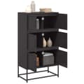 Miniatyrbilde 6 av 11: vidaXL Skjenk svart 68,5x38,5x123,5 cm stål