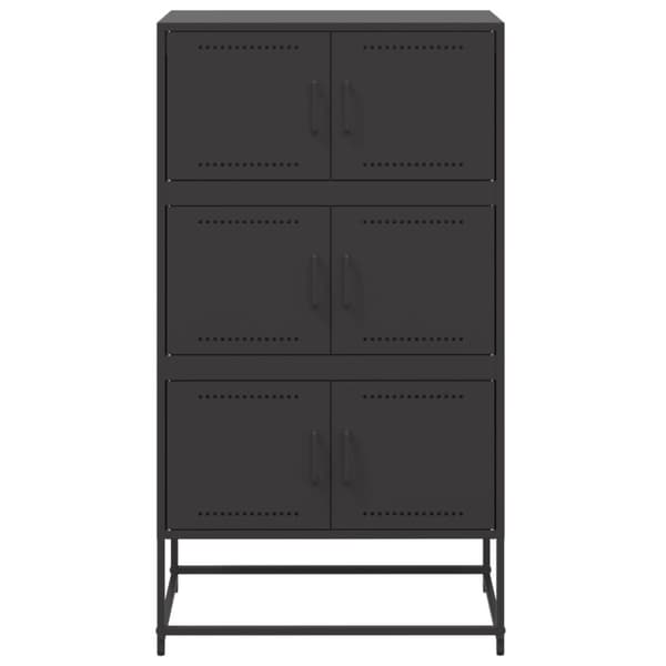 vidaXL Skjenk svart 68,5x38,5x123,5 cm stål