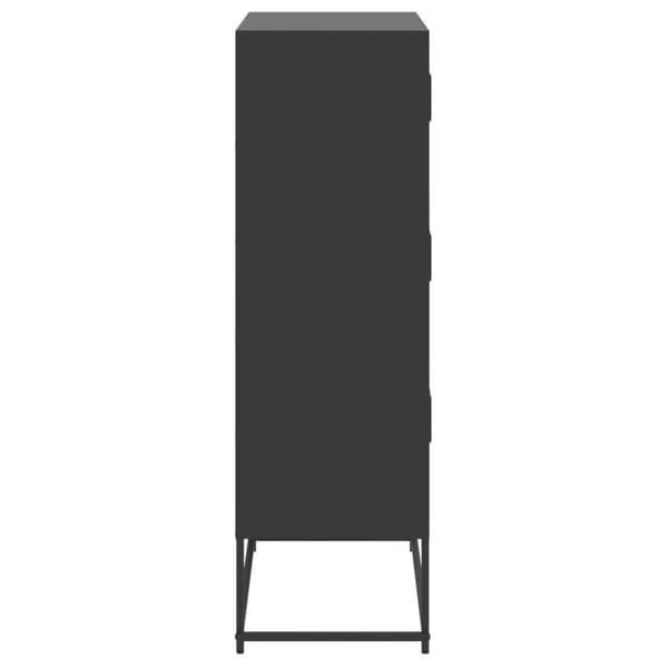 vidaXL Skjenk svart 68,5x38,5x123,5 cm stål