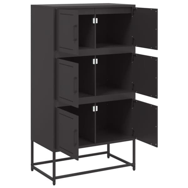 vidaXL Skjenk svart 68,5x38,5x123,5 cm stål