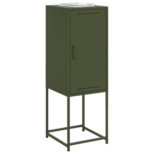 vidaXL Highboard olivengrønn 36x39x107 cm stål