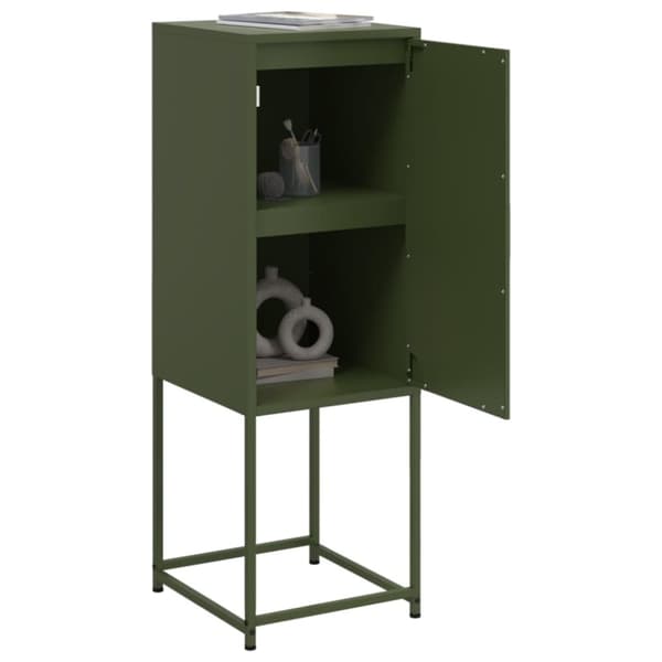 vidaXL Highboard olivengrønn 36x39x107 cm stål