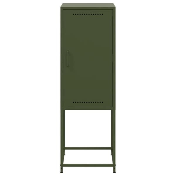 vidaXL Highboard olivengrønn 36x39x107 cm stål