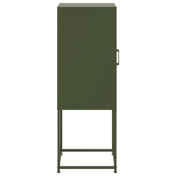 vidaXL Highboard olivengrønn 36x39x107 cm stål