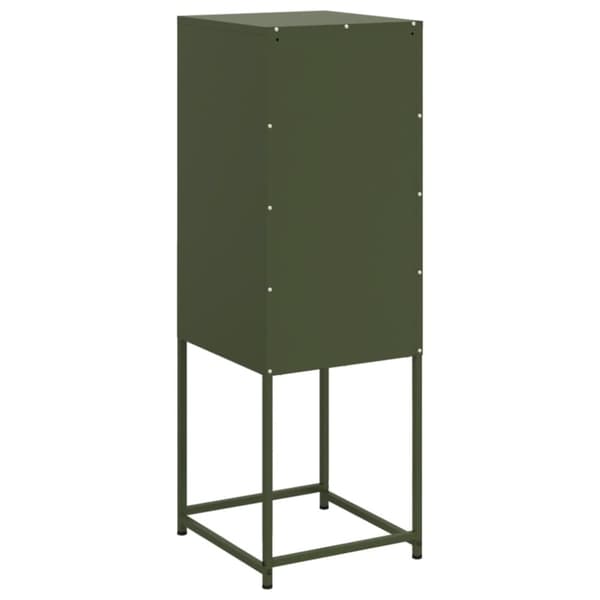 vidaXL Highboard olivengrønn 36x39x107 cm stål