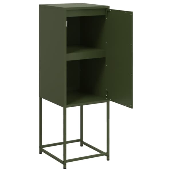 vidaXL Highboard olivengrønn 36x39x107 cm stål