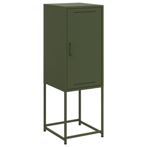 vidaXL Highboard olivengrønn 36x39x107 cm stål
