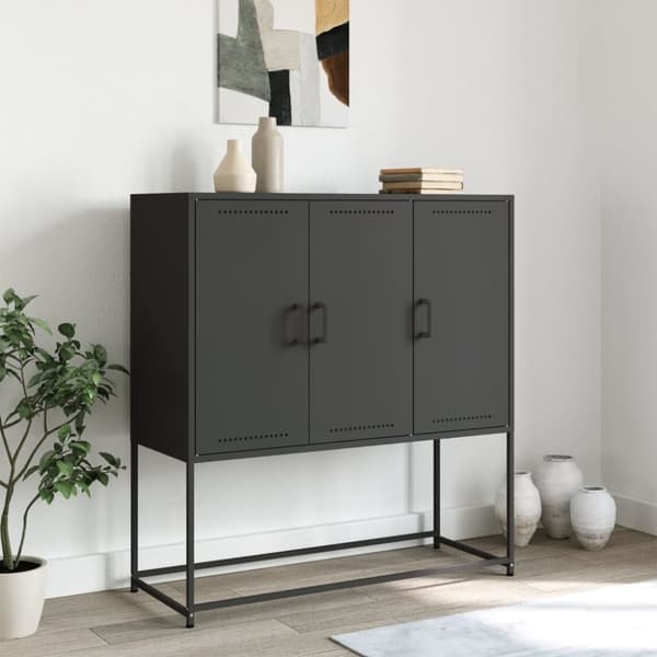 vidaXL Highboard svart 100,5x39x107 cm stål
