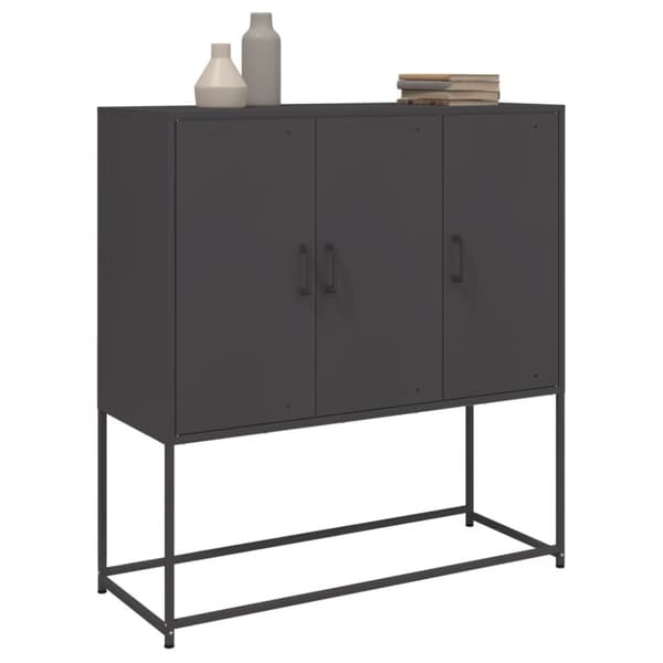 vidaXL Highboard svart 100,5x39x107 cm stål