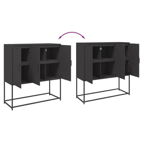 vidaXL Highboard svart 100,5x39x107 cm stål
