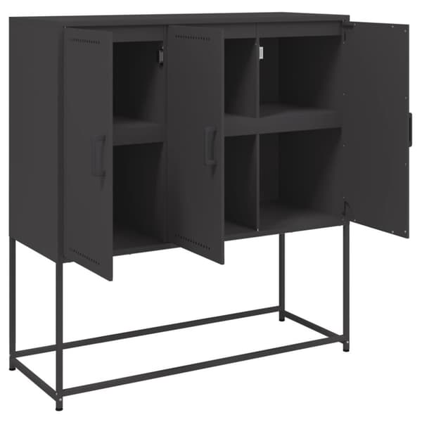 vidaXL Highboard svart 100,5x39x107 cm stål