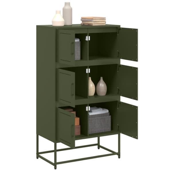vidaXL Senkki oliivinvihreä 68,5x38,5x123,5 cm teräs