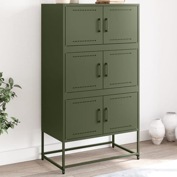 vidaXL Senkki oliivinvihreä 68,5x38,5x123,5 cm teräs