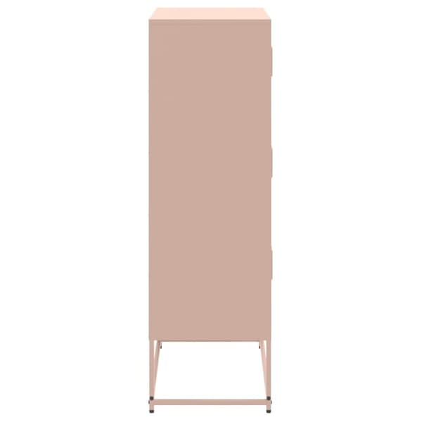 vidaXL skænk 68,5x38,5x123,5 cm stål lyserød