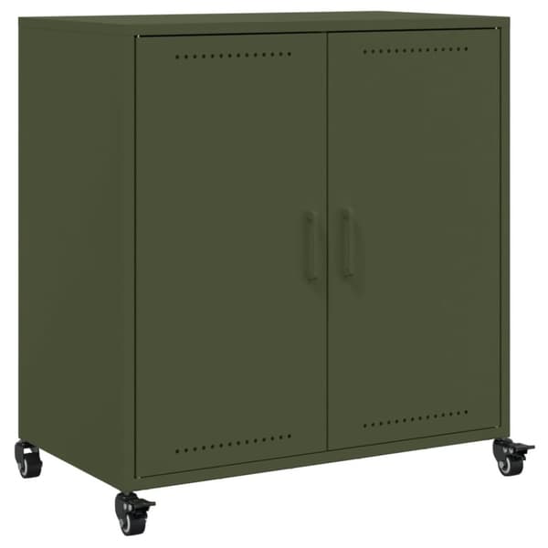 vidaXL skab 68,5x39x72 cm stål olivengrøn