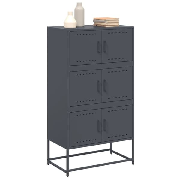 vidaXL skænk 68,5x38,5x123,5 cm stål antracitgrå