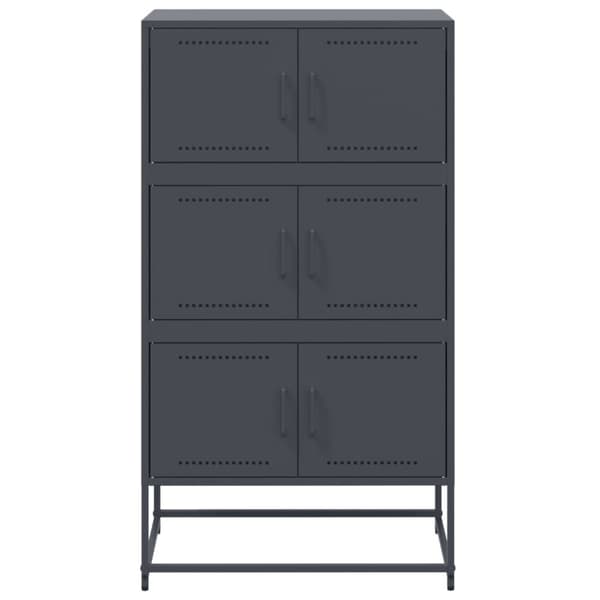 vidaXL skænk 68,5x38,5x123,5 cm stål antracitgrå