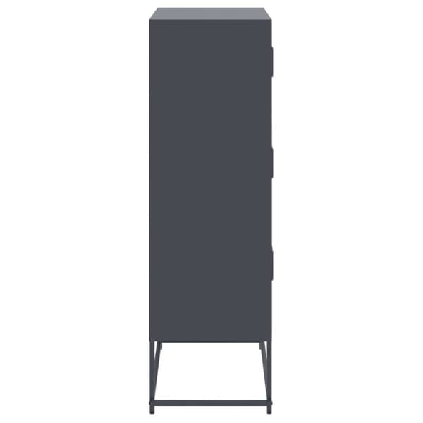 vidaXL skænk 68,5x38,5x123,5 cm stål antracitgrå