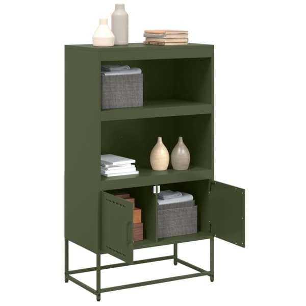 vidaXL skab 68,5x38,5x123,5 cm stål olivengrøn