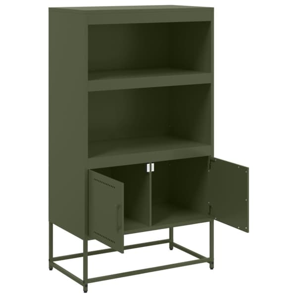 vidaXL skab 68,5x38,5x123,5 cm stål olivengrøn