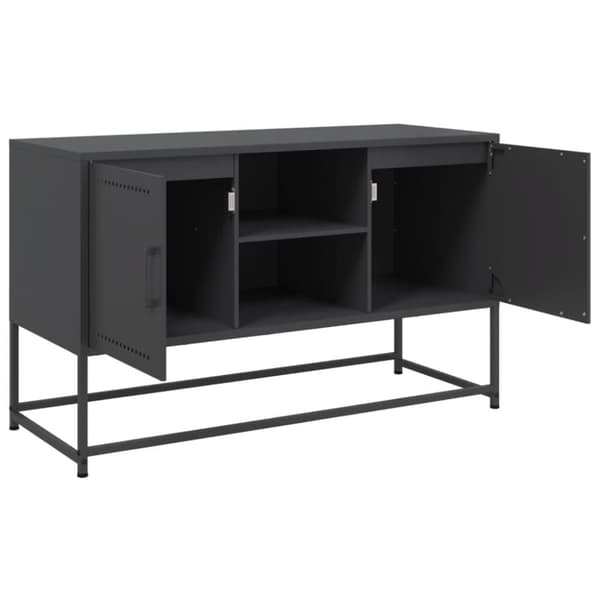 vidaXL Högskåp svart 36x39x123 cm stål