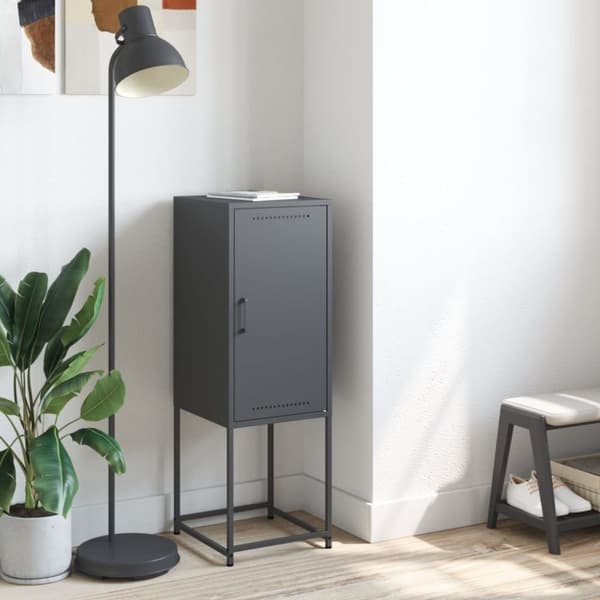 vidaXL Highboard antrasitt 36x39x107 cm stål