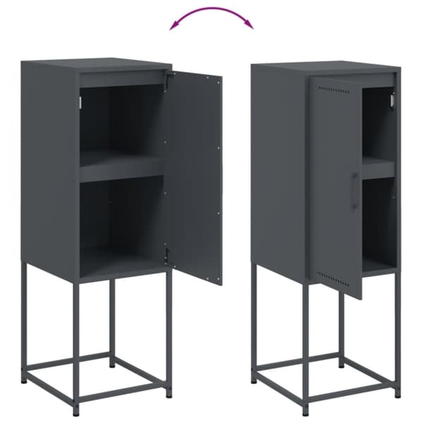 vidaXL Highboard antrasitt 36x39x107 cm stål