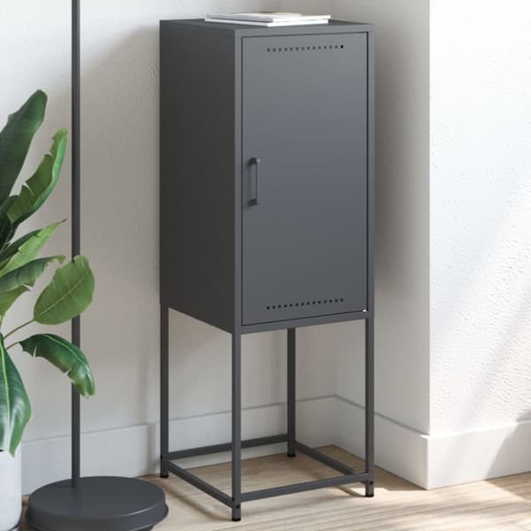 vidaXL Highboard antrasitt 36x39x107 cm stål