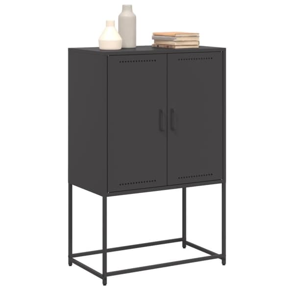vidaXL Highboard svart 68,5x38,5x107 cm stål