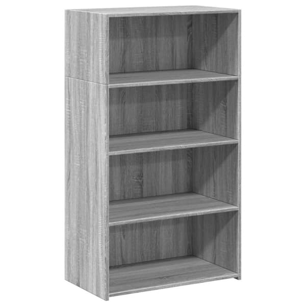vidaXL Hylle grå sonoma 70x41x124 cm konstruert tre