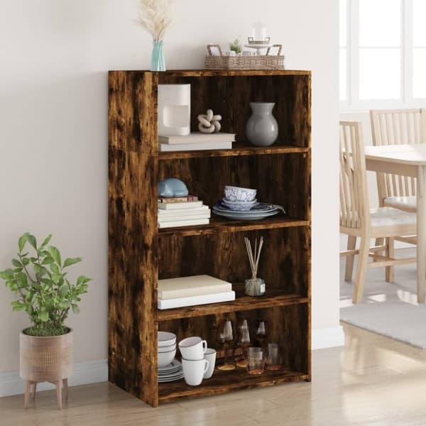 vidaXL reol 70x41x124 cm konstrueret træ røget egetræsfarve