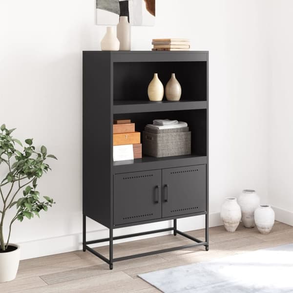 vidaXL skab 68,5x38,5x123,5 cm stål sort