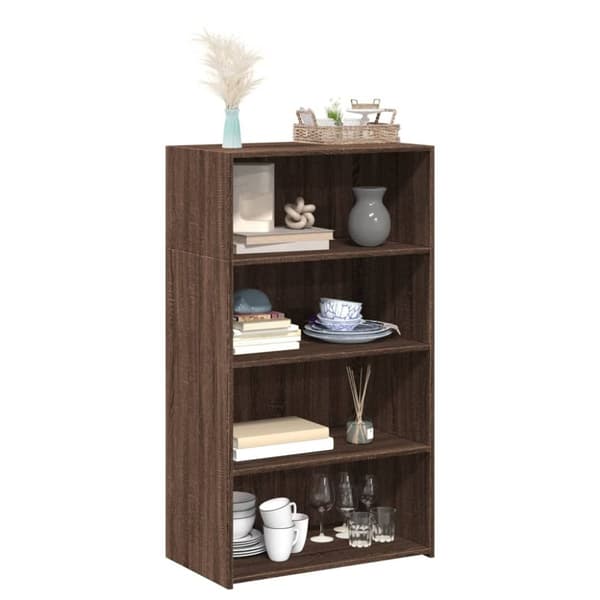 vidaXL reol 70x41x124 cm konstrueret træ brun egetræsfarve