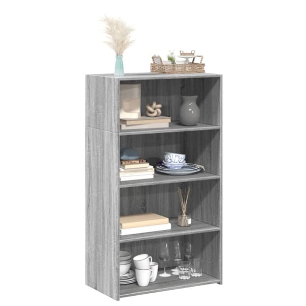 vidaXL reol 70x41x124 cm konstrueret træ grå sonoma-eg