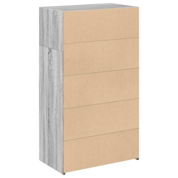 vidaXL reol 70x41x124 cm konstrueret træ grå sonoma-eg