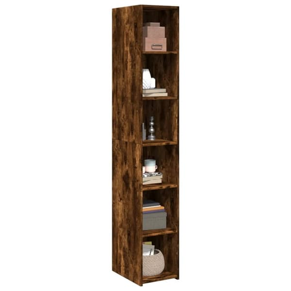 vidaXL reol 30x41x185 cm konstrueret træ røget egetræsfarve