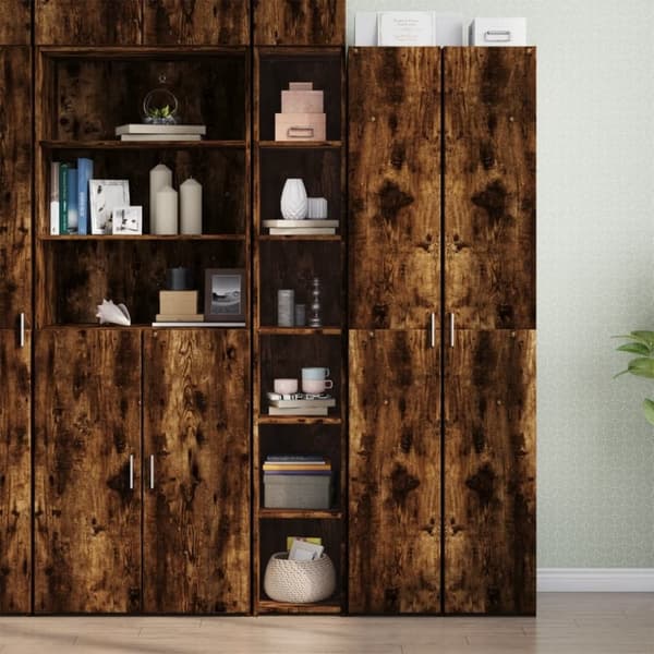 vidaXL reol 30x41x185 cm konstrueret træ røget egetræsfarve
