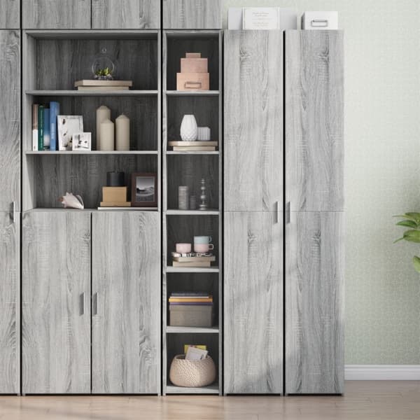 vidaXL reol 30x41x185 cm konstrueret træ grå sonoma-eg