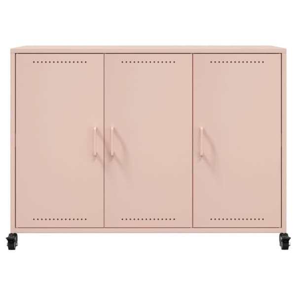 vidaXL Skänk rosa 100,5x39x72 cm stål