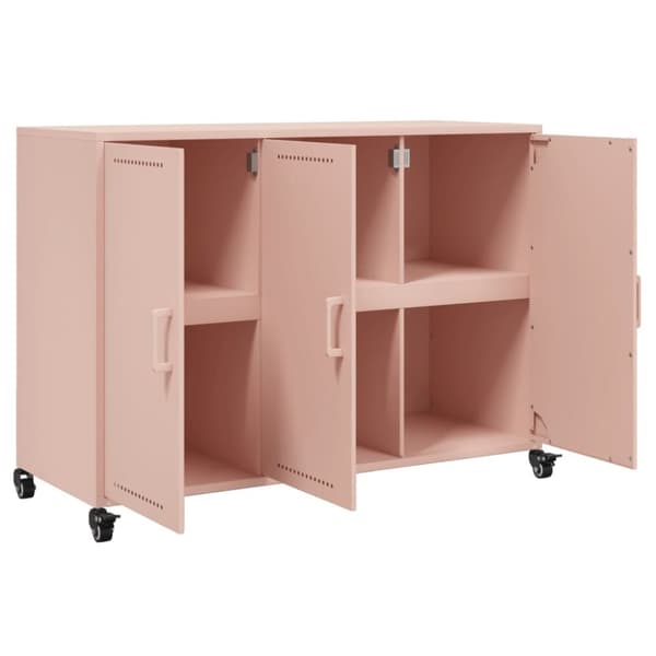 vidaXL Skänk rosa 100,5x39x72 cm stål