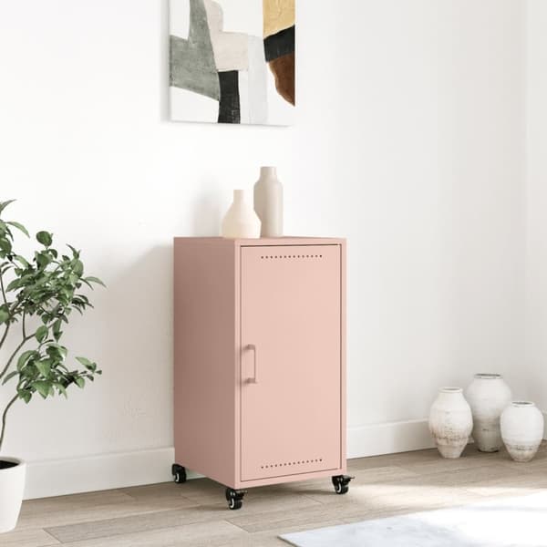 vidaXL Skjenk rosa 36x39x72 cm stål