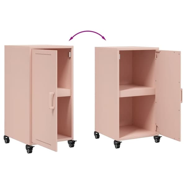 vidaXL Skjenk rosa 36x39x72 cm stål